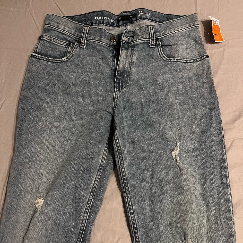 INC International Concepts Men's Distressed Gray Jeans